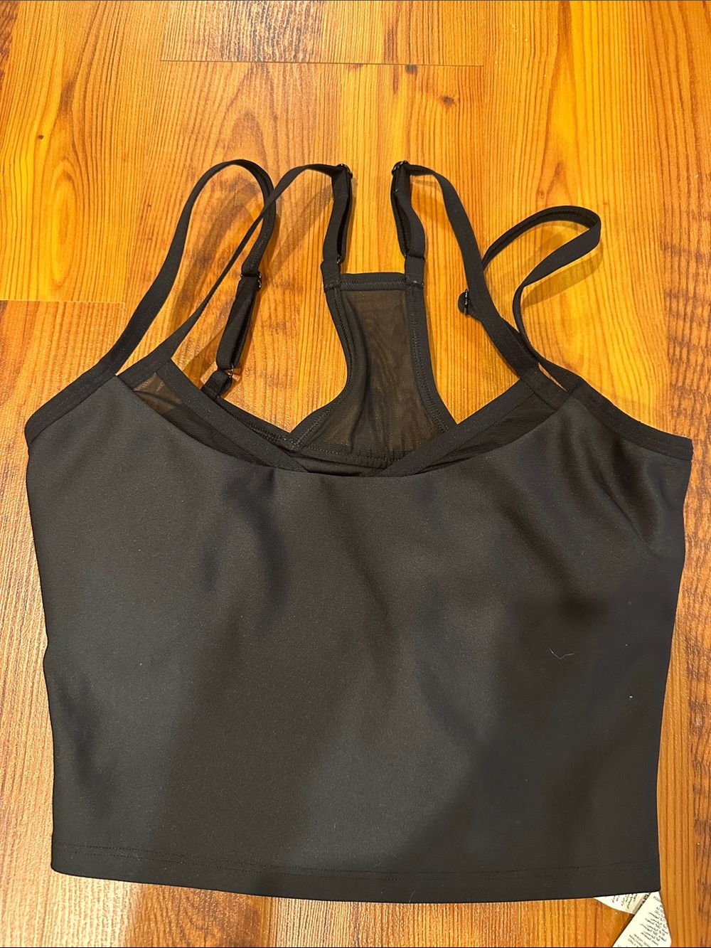 ALO Yoga Black Mesh-Back Cami Sports Bralette